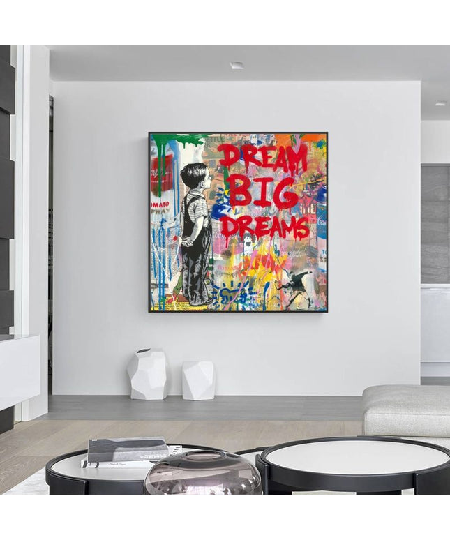 Colorful Pop of Art: Banksy Pop Street Boy Dream - Gallerie Canvas