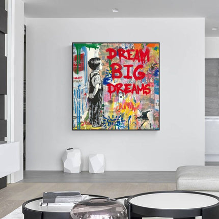Colorful Pop of Art: Banksy Pop Street Boy Dream - Gallerie Canvas