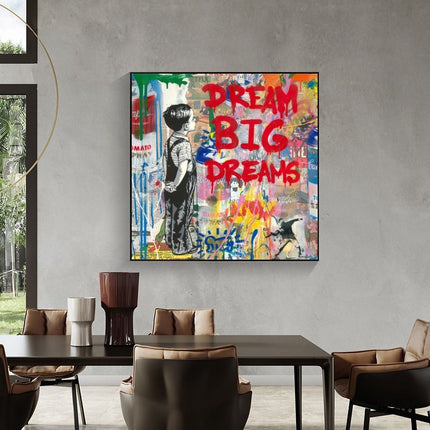 Colorful Pop of Art: Banksy Pop Street Boy Dream - Gallerie Canvas