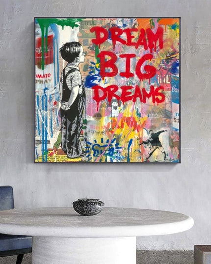 Colorful Pop of Art: Banksy Pop Street Boy Dream - Gallerie Canvas