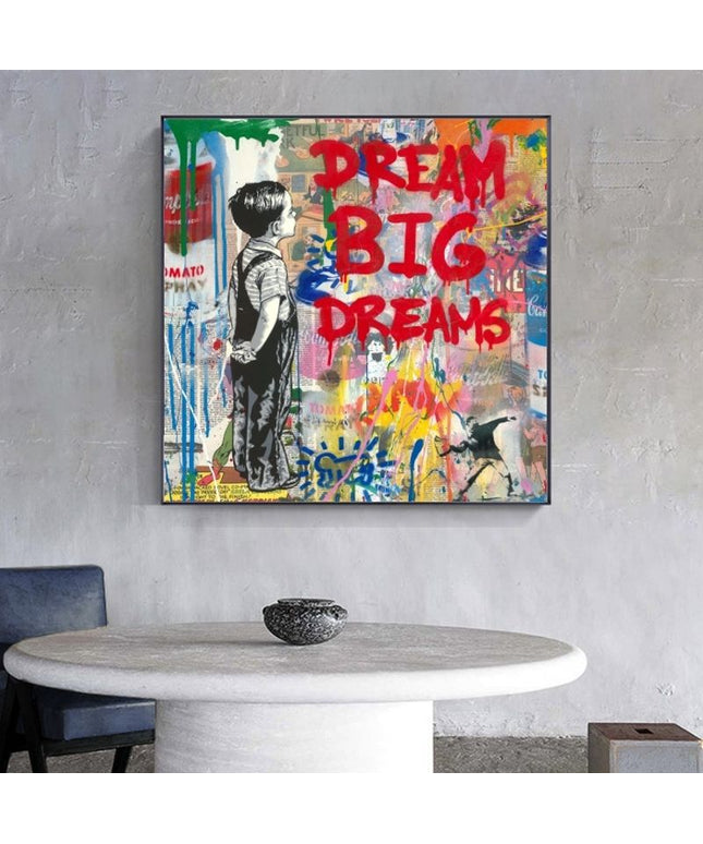 Colorful Pop of Art: Banksy Pop Street Boy Dream - Gallerie Canvas