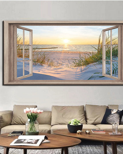 Beach Window Wall Poster