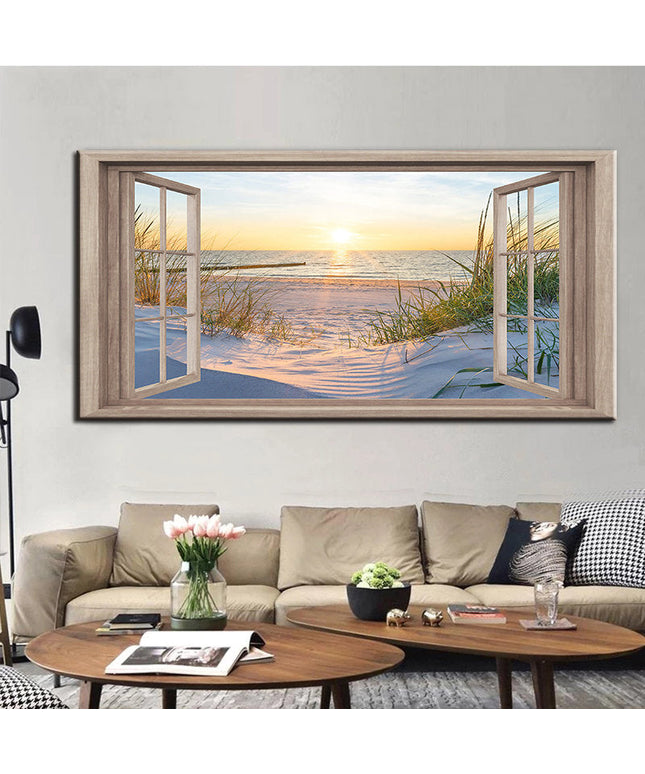 Beach Window Wall Poster