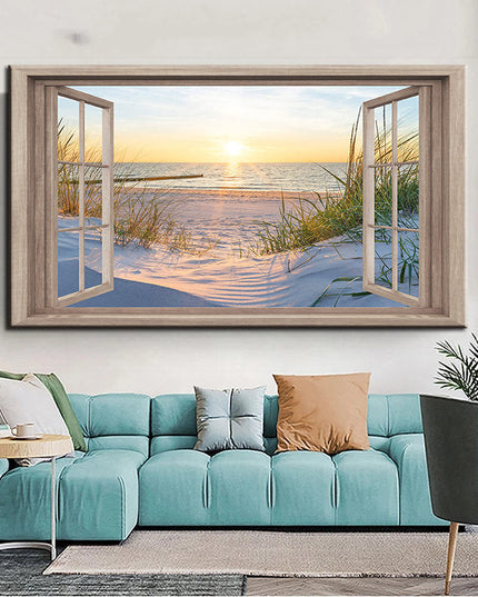 Beach Window Wall Poster