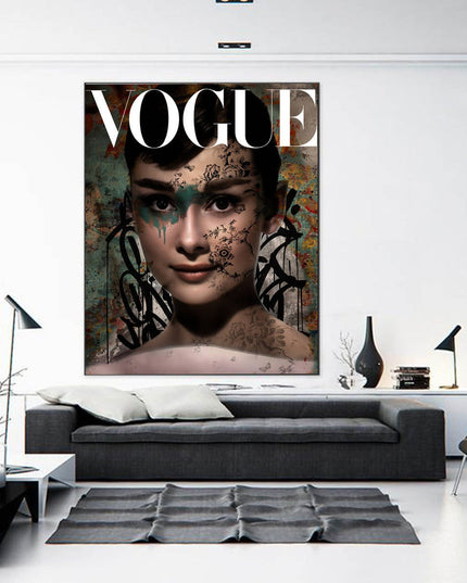 Beauties Forever - Audrey Hepburn Vogue Art Canvas Poster Wall Poster