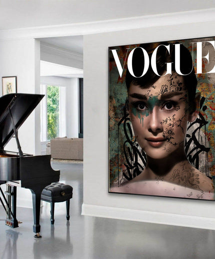 Beauties Forever - Audrey Hepburn Vogue Art Canvas Poster Wall Poster