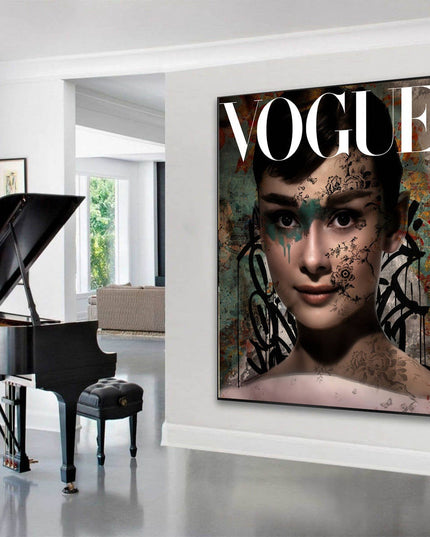 Beauties Forever - Audrey Hepburn Vogue Art Canvas Poster Wall Poster