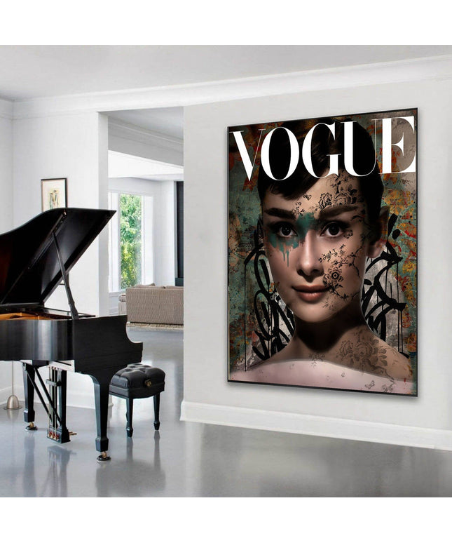 Beauties Forever - Audrey Hepburn Vogue Art Canvas Poster Wall Poster