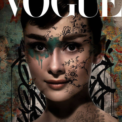 Beauties Forever - Audrey Hepburn Vogue Art Canvas Poster Wall Poster