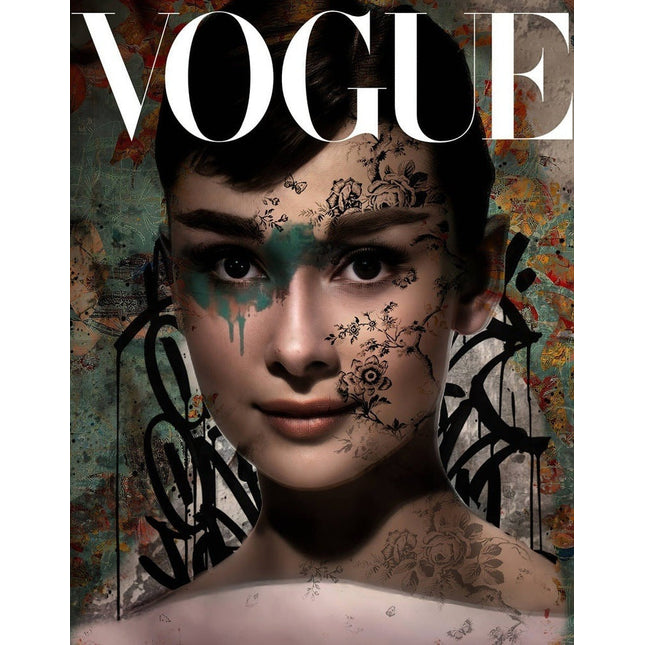 Beauties Forever - Audrey Hepburn Vogue Art Canvas Poster Wall Poster
