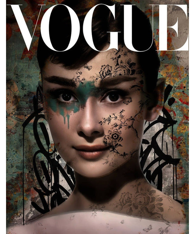 Beauties Forever - Audrey Hepburn Vogue Art Canvas Poster Wall Poster