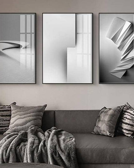 Bold Black & White Geometry Wall Art - Artistic Canvas Print