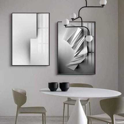 Bold Black & White Geometry Wall Art - Artistic Canvas Print