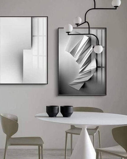 Bold Black & White Geometry Wall Art - Artistic Canvas Print