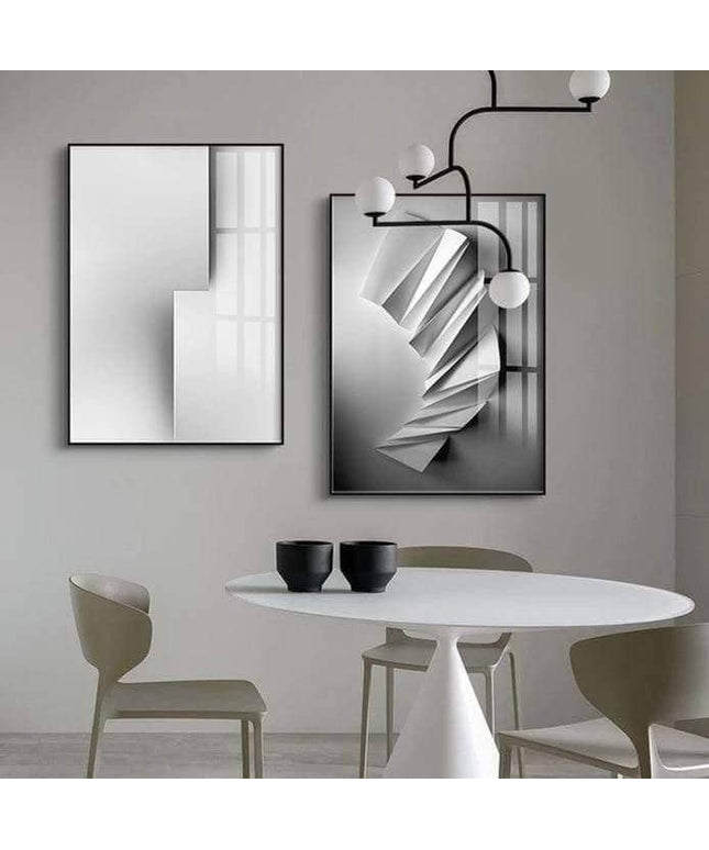 Bold Black & White Geometry Wall Art - Artistic Canvas Print