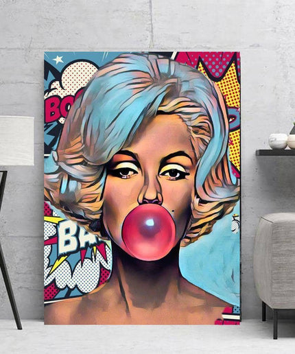Bubble Marilyn Monroe Art Poster - Printed on Canvas for Pop Art Statement