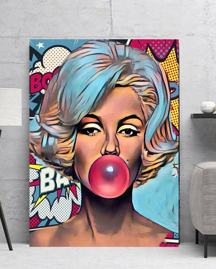Bubble Marilyn Monroe Art Poster - Printed on Canvas for Pop Art Statement