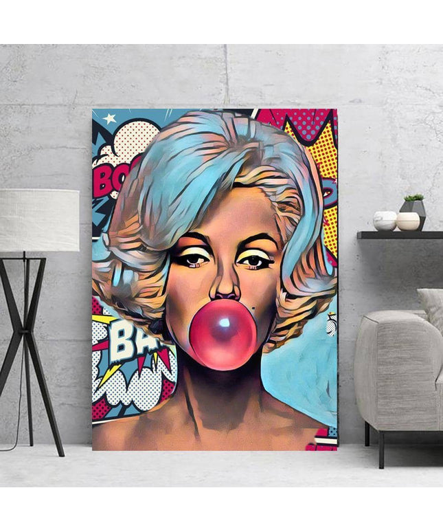 Bubble Marilyn Monroe Art Poster - Printed on Canvas for Pop Art Statement