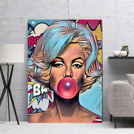 Bubble Marilyn Monroe Art Poster - Printed on Canvas for Pop Art Statement