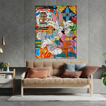 Bugs Bunny Pop-Art Poster - Colorful Cartoon Wall Decor Wall Poster