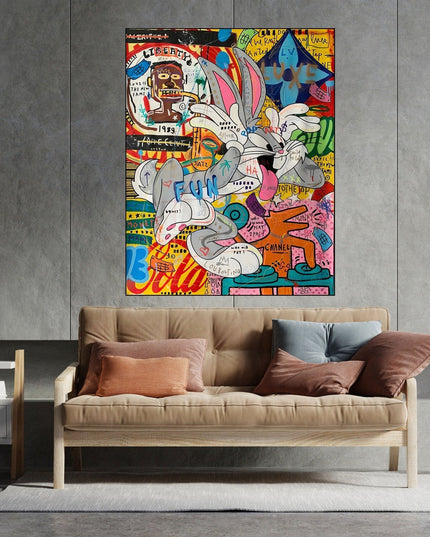 Bugs Bunny Pop-Art Poster - Colorful Cartoon Wall Decor Wall Poster