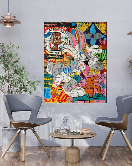 Bugs Bunny Pop-Art Poster - Colorful Cartoon Wall Decor Wall Poster