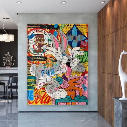 Bugs Bunny Pop-Art Poster - Colorful Cartoon Wall Decor Wall Poster