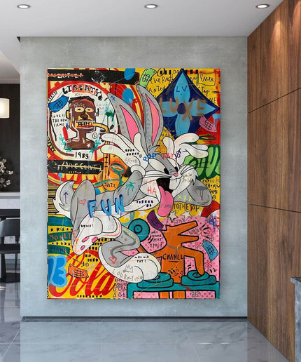 Bugs Bunny Pop-Art Poster - Colorful Cartoon Wall Decor Wall Poster