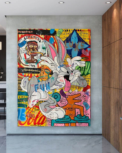 Bugs Bunny Pop-Art Poster - Colorful Cartoon Wall Decor Wall Poster