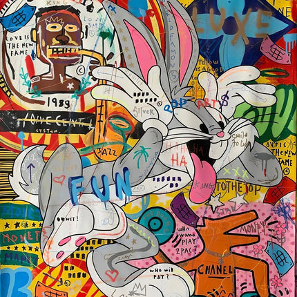 Bugs Bunny Pop-Art Poster - Colorful Cartoon Wall Decor Wall Poster