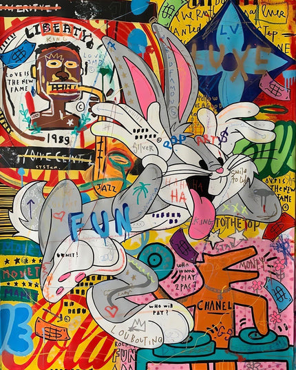 Bugs Bunny Pop-Art Poster - Colorful Cartoon Wall Decor Wall Poster