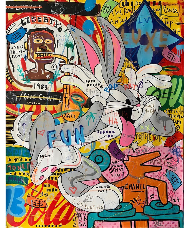 Bugs Bunny Pop-Art Poster - Colorful Cartoon Wall Decor Wall Poster