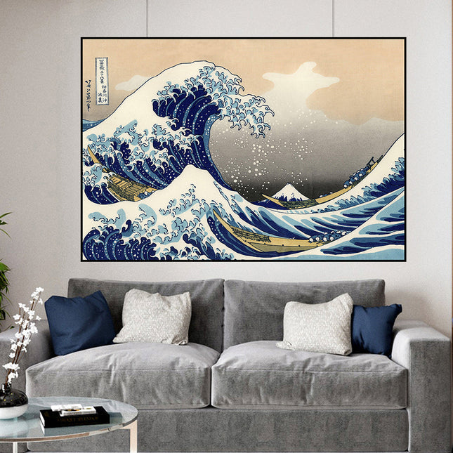 Captivate Senses - The Great Wave off Kanagawa Artistic Canvas Print Wall Poster