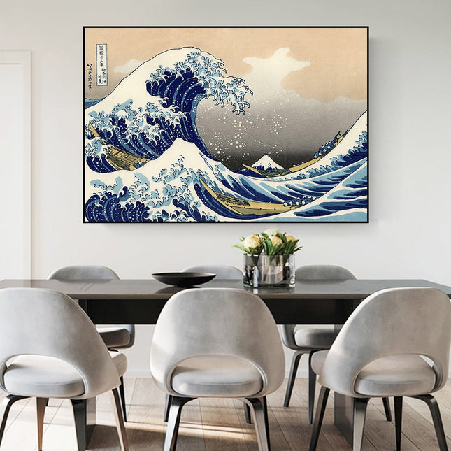 Captivate Senses - The Great Wave off Kanagawa Artistic Canvas Print Wall Poster