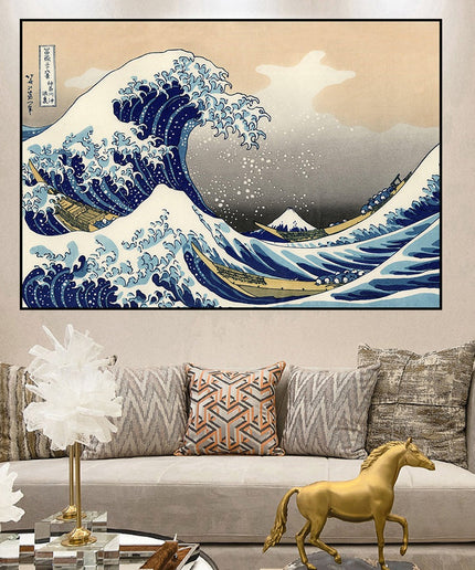 Captivate Senses - The Great Wave off Kanagawa Artistic Canvas Print Wall Poster