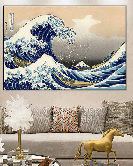 Captivate Senses - The Great Wave off Kanagawa Artistic Canvas Print Wall Poster