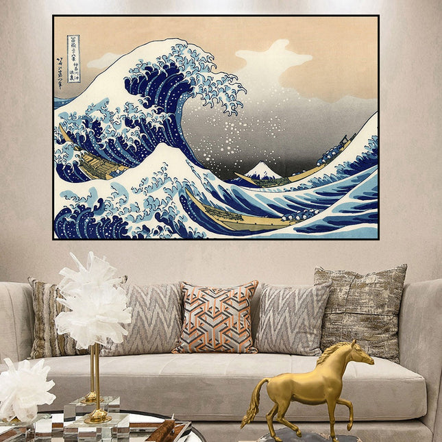 Captivate Senses - The Great Wave off Kanagawa Artistic Canvas Print Wall Poster