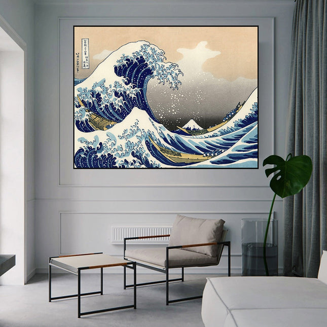 Captivate Senses - The Great Wave off Kanagawa Artistic Canvas Print Wall Poster