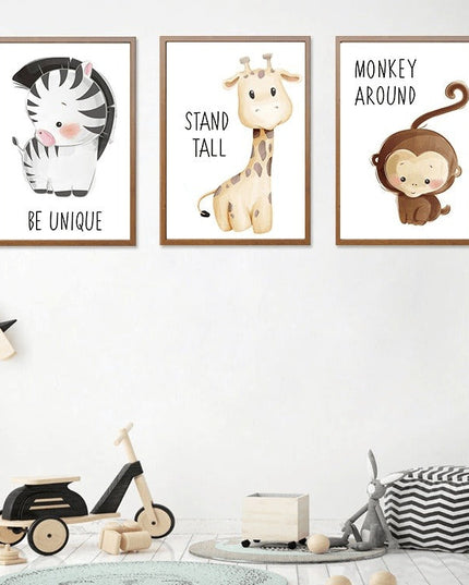Cartoon Animals Canvas Print - Cute & Playful Wall Art