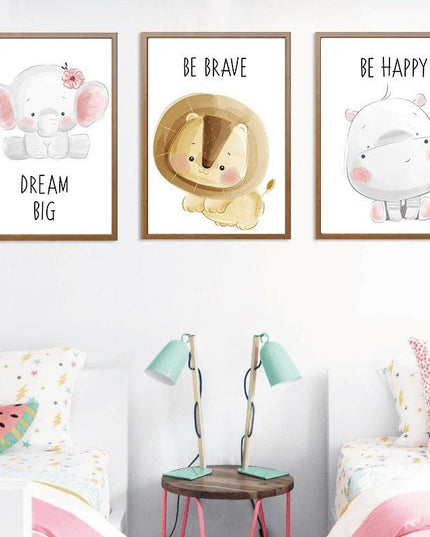 Cartoon Animals Canvas Print - Cute & Playful Wall Art