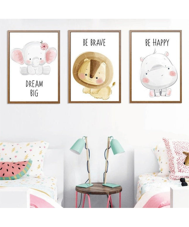 Cartoon Animals Canvas Print - Cute & Playful Wall Art