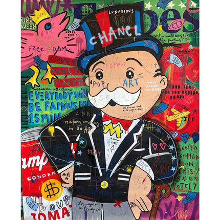 Cartoon Graffiti Art Wall Decor - Lively Colors for Your Wall