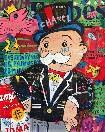 Cartoon Graffiti Art Wall Decor - Lively Colors for Your Wall