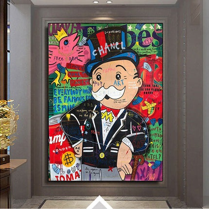 Cartoon Graffiti Art Wall Decor - Lively Colors for Your Wall