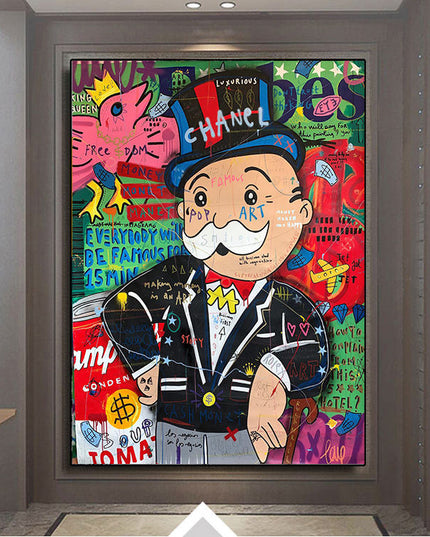 Cartoon Graffiti Art Wall Decor - Lively Colors for Your Wall