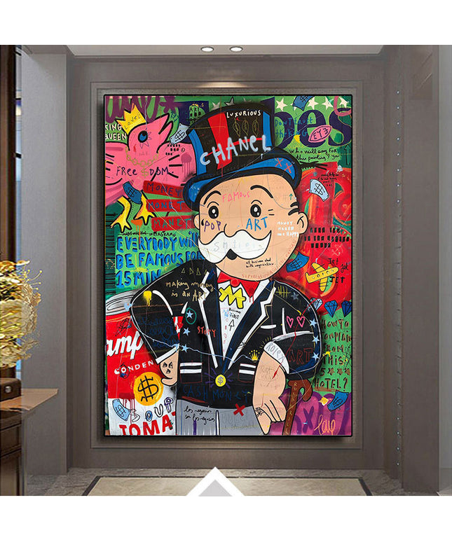 Cartoon Graffiti Art Wall Decor - Lively Colors for Your Wall