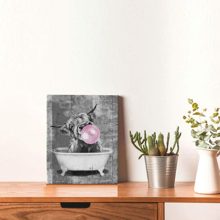 Bubble Gum Cow Wall Poster