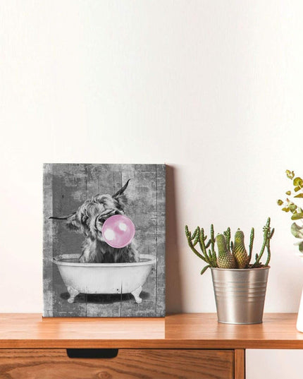 Bubble Gum Cow Wall Poster
