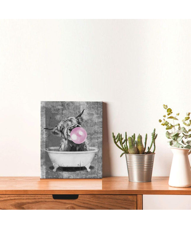 Bubble Gum Cow Wall Poster