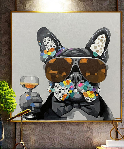 Cheers: Pug the Dog Enjoyable Wine Moments Art Print Wall Poster